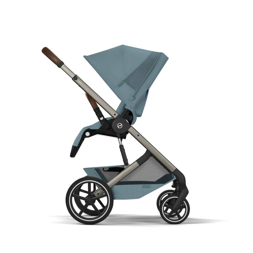 Cybex® Passeggino bambino con navicella pieghevole 2in1 Balios S Lux Stormy Blue (Taupe Frame)