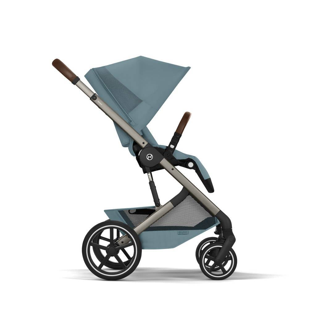Cybex® Passeggino bambino con navicella pieghevole 2in1 Balios S Lux Stormy Blue (Taupe Frame)