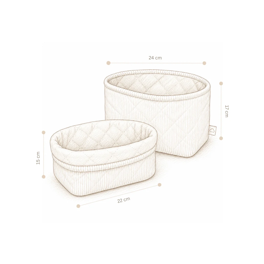 CamCam® Cestino portaoggetti trapuntato OCS Caprice, set da 2 – slika 2
