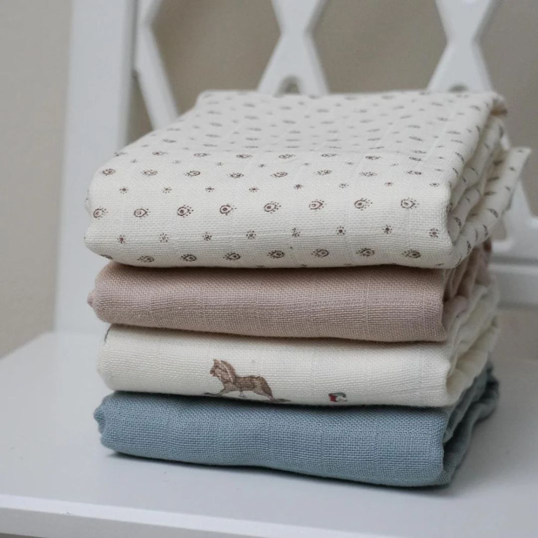 CamCam® Tetra pleničke GOTS Mix Vintage Toys 3 kosi 70x70 Cam Cam Copenhagen