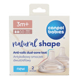 Canpol babies® Anti-colic dvoručna silikonska duda Natural Shape 3m+ 2 kom