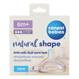 Canpol babies® Anti-colic dvoručna silikonska duda Natural Shape 6m+ 2 kom