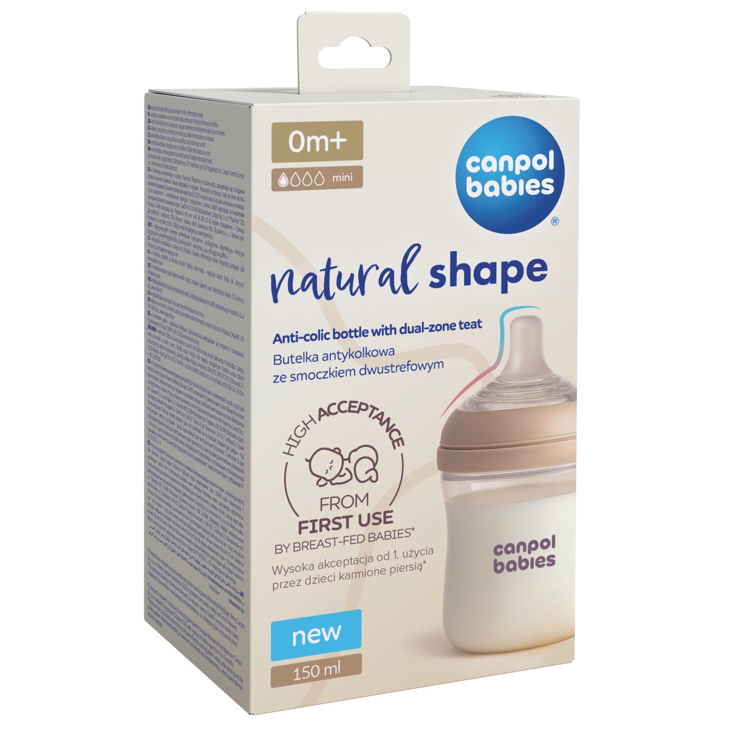 Canpol babies® Anti-colic bottle with two-area teat Natural Shape 150ml