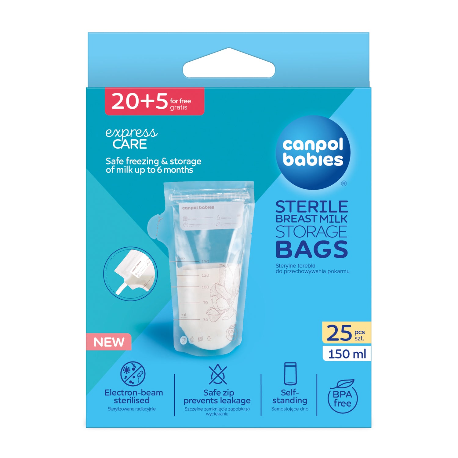 Canpol babies® Vrećice za pohranu mlijeka 150ml 25 kom