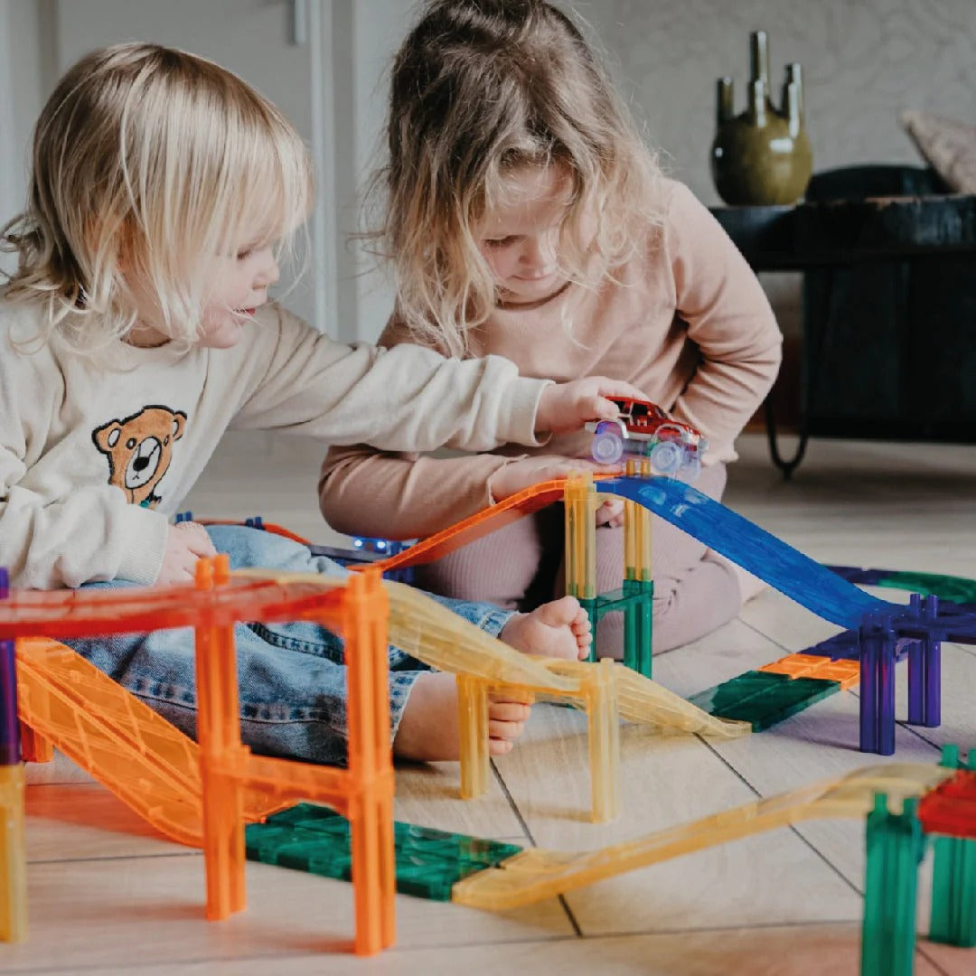 Cleverclixx® Magnetne ploščice Race Track Intense 65 kos Cleverclixx