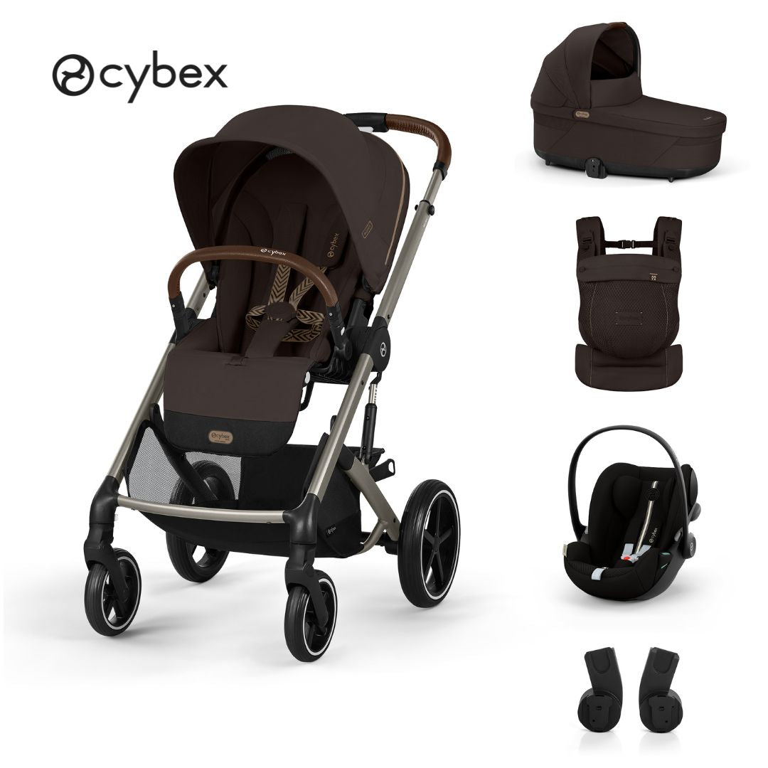 Cybex® Otroški voziček 3v1 Balios S Lux + Nosilka Amya + Avtosedež Cloud G Chocolate Brown Cybex
