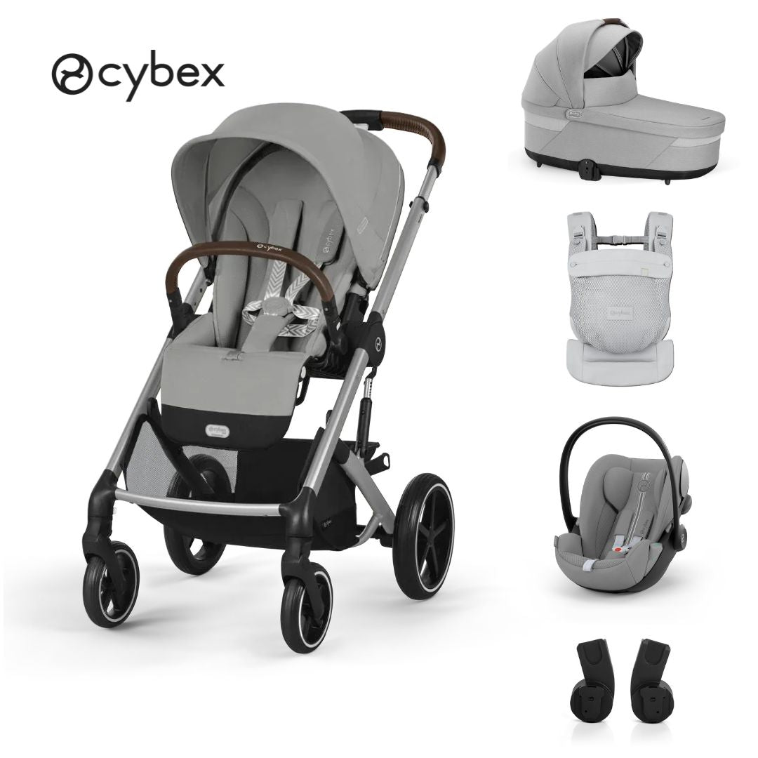 Cybex® Otroški voziček 3v1 Balios S Lux + Nosilka Amya + Avtosedež Cloud G Stone Grey Cybex