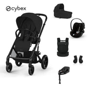 Cybex® Otroški voziček 4v1 Balios S Lux + Nosilka Amya + Avtosedež Cloud G + IsoFix baza G Moon Black Cybex
