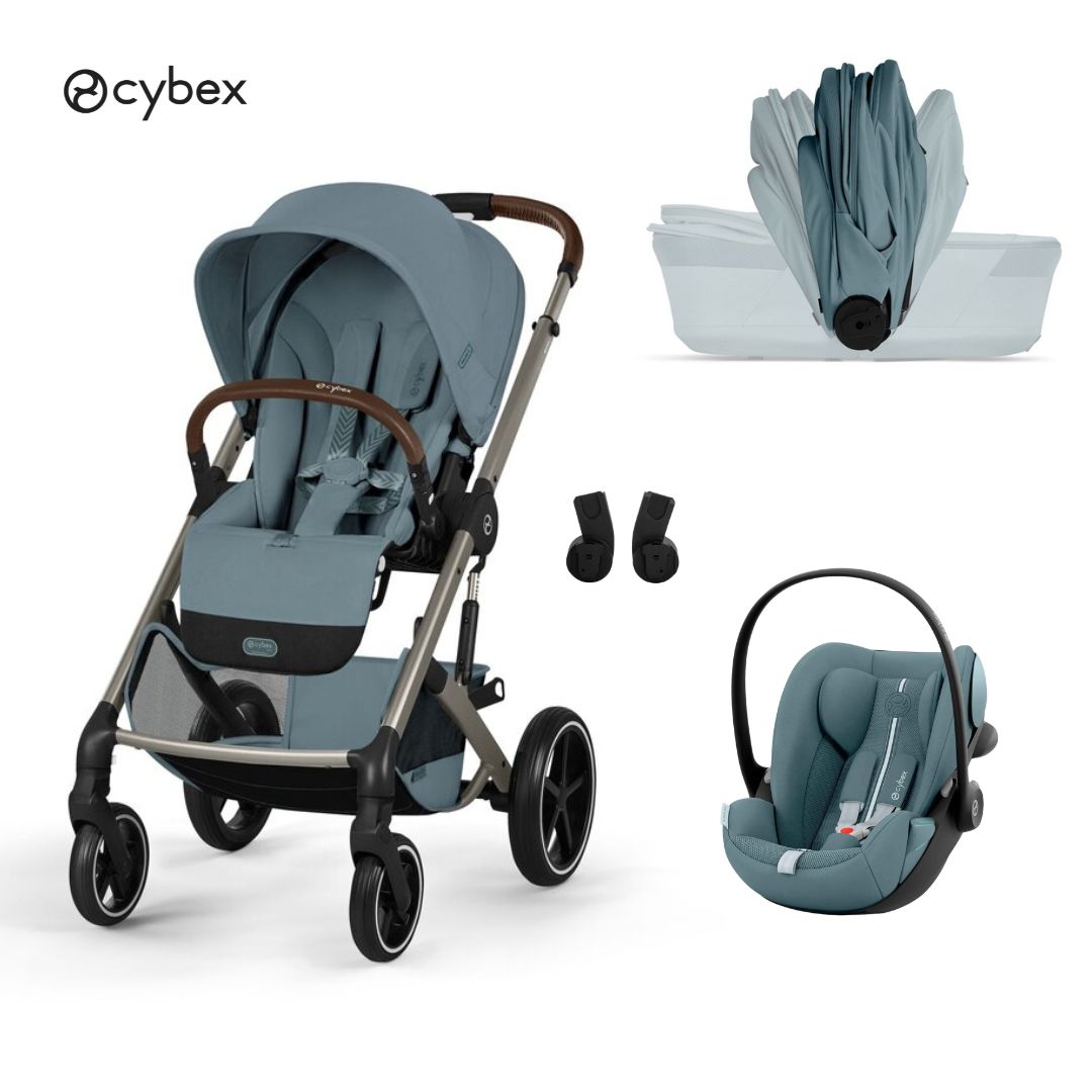 Cybex® Poussette avec nacelle pliable 3-en-1 Balios S Lux + Siège auto Cloud G3 Stormy Blue