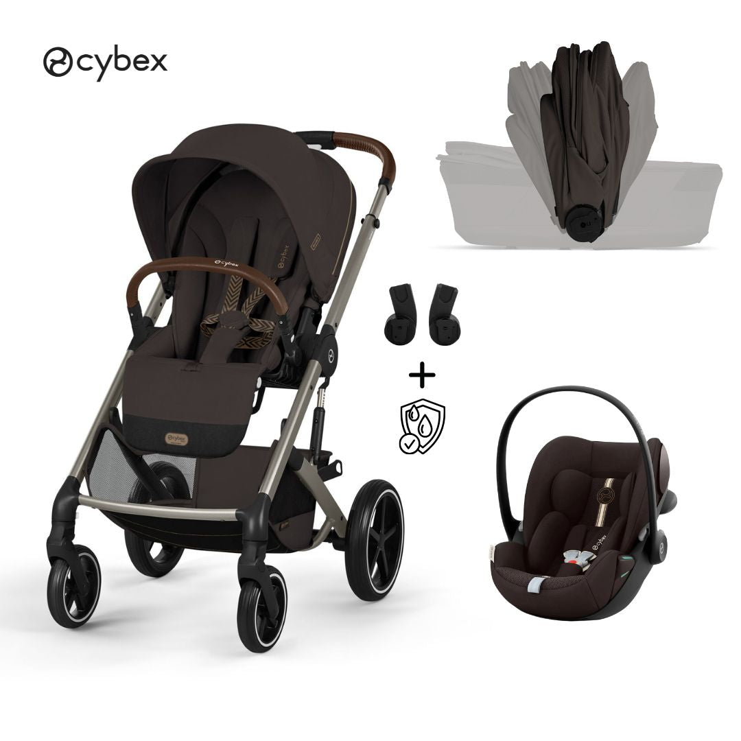 Cybex® Poussette 3en1 avec nacelle pliable Balios S Lux + Siège auto Cloud G3 Chocolate Brown (+ Rain cover)