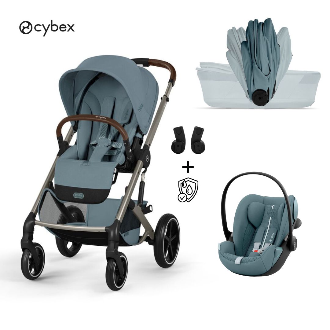 Cybex® Poussette 3en1 avec nacelle pliable Balios S Lux + Siège auto Cloud G3 Stormy Blue (+ Housse de pluie)