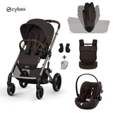 Cybex® Dječja kolica sa sklopivom košarom 3u1 Balios S Lux + Nosiljka Amya + Autosjedalica Cloud G3 Chocolate Brown (+ Rain cover)