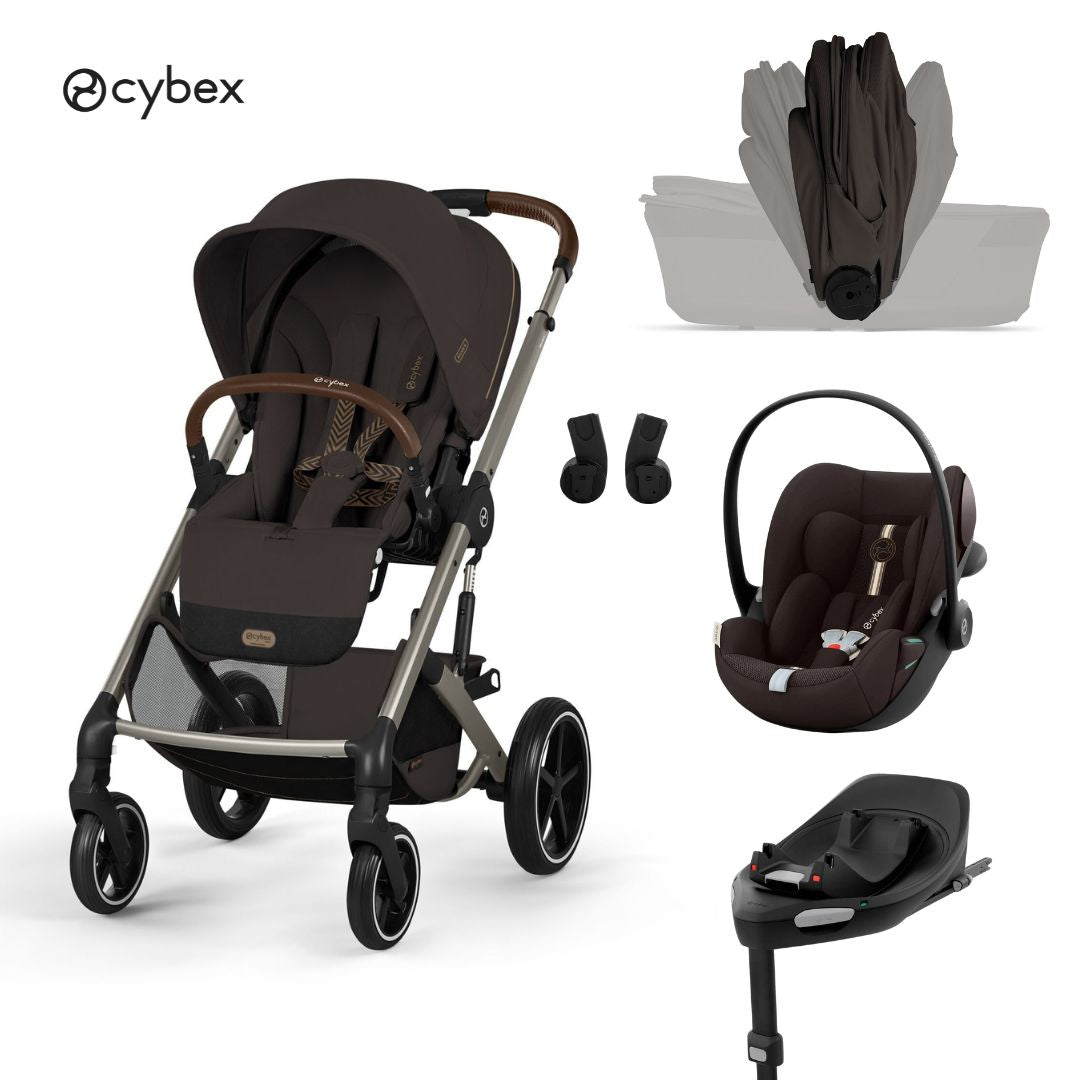 Cybex® Dječja kolica sa sklopivom košarom 4u1 Balios S Lux + Autosjedalica Cloud G3 + IsoFix baza G3 Chocolate Brown