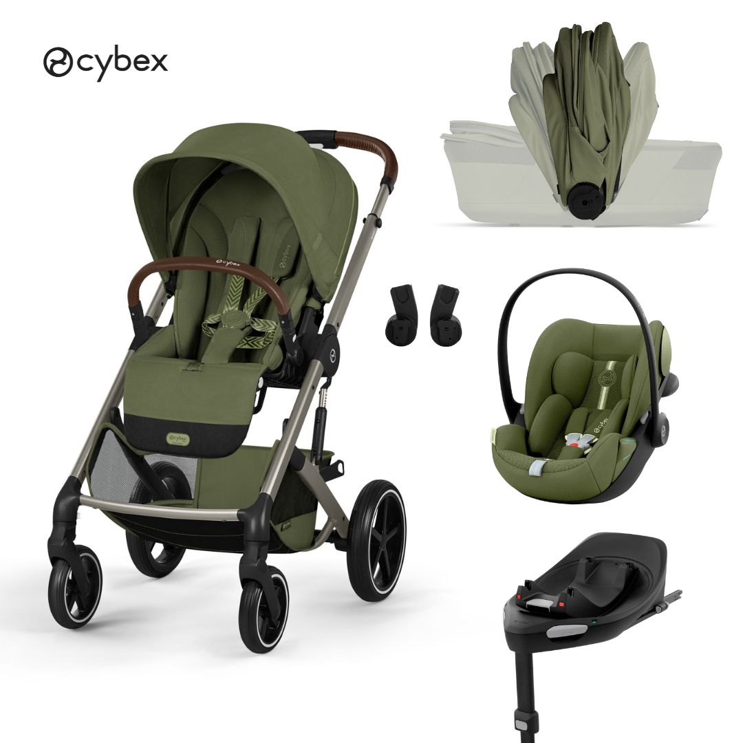 Cybex® Dječja kolica sa sklopivom košarom 4u1 Balios S Lux + Autosjedalica Cloud G3 + IsoFix baza G3 Moss Green