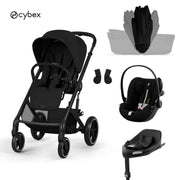 Cybex® Poussette 4 en 1 avec nacelle pliable Balios S Lux + Siège auto Cloud G3 + Base IsoFix G3 Moon Black
