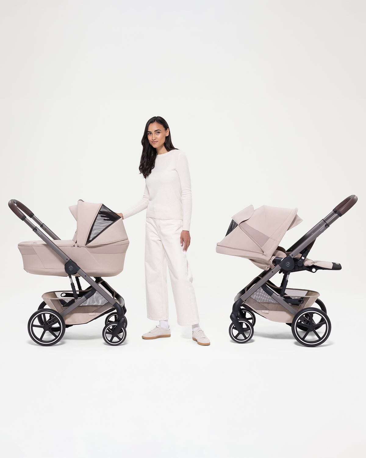 Cybex® Otroški voziček z zložljivo košaro 2v1 Balios S Lux Stormy Blue (Taupe Frame)