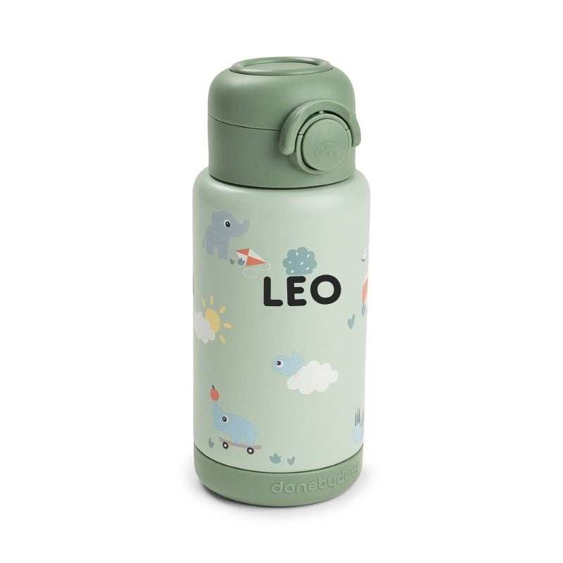 Done by Deer® Termo steklenička s slamico 340 ml Playground Green Done by Deer