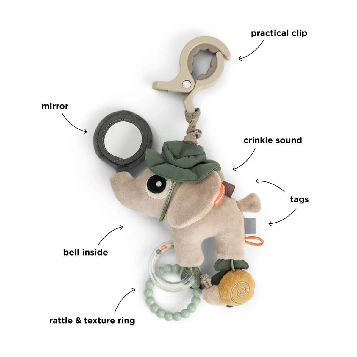 Done by Deer® Jouet d'activité Elphee Tiny trails Sand – slika 3