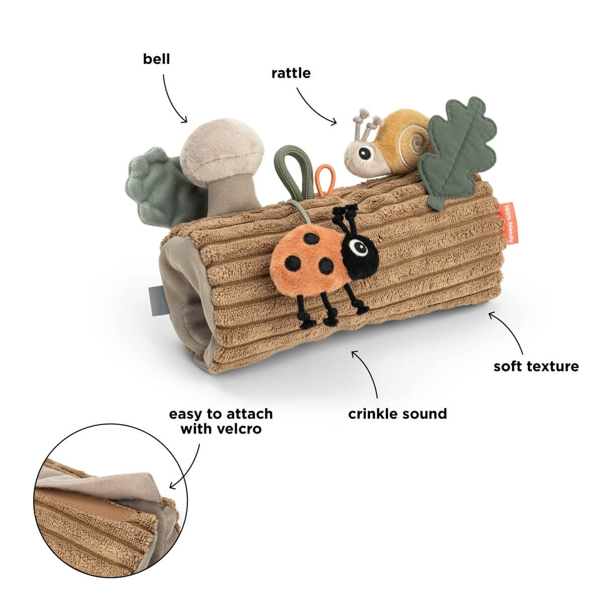 Done by Deer® Jouet d'activités pour poussette Tiny trails Colour mix – slika 3