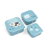 Done by Deer® Ensemble de boîtes à collations Tiny farm Blue