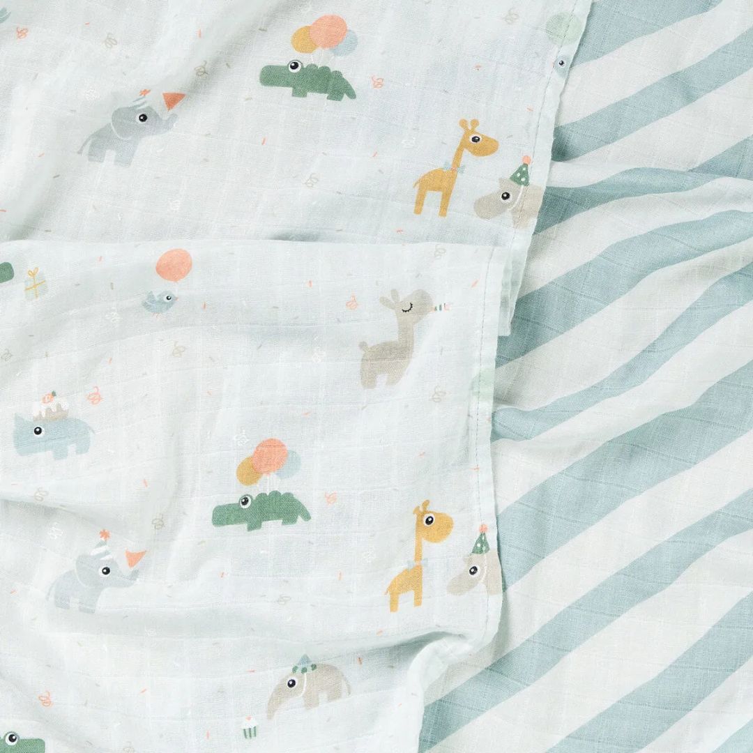 Done by Deer® Komplet tetra pleničk Celebration Blue 65x65 Done by Deer