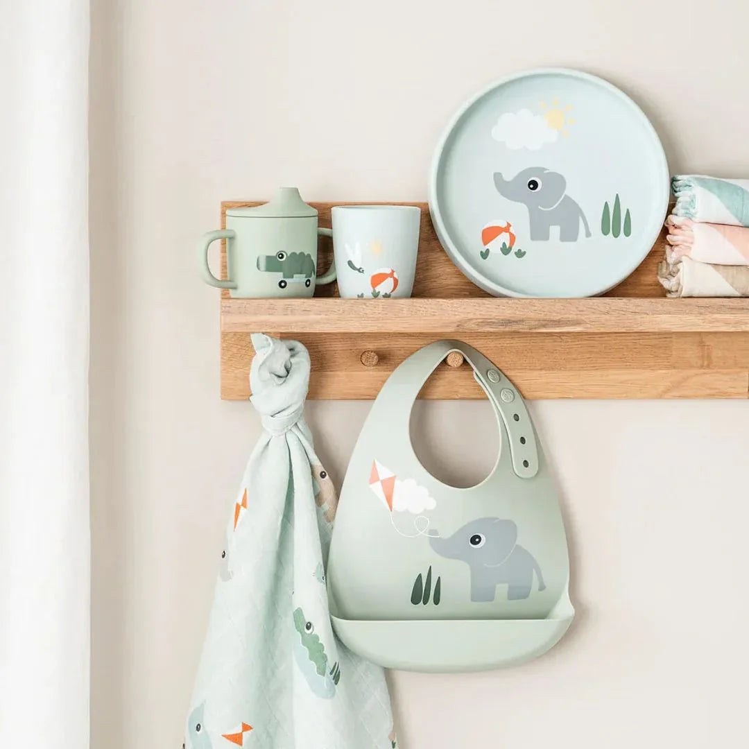 Done by Deer® Mini silikonski lonček Playground Blue Done by Deer