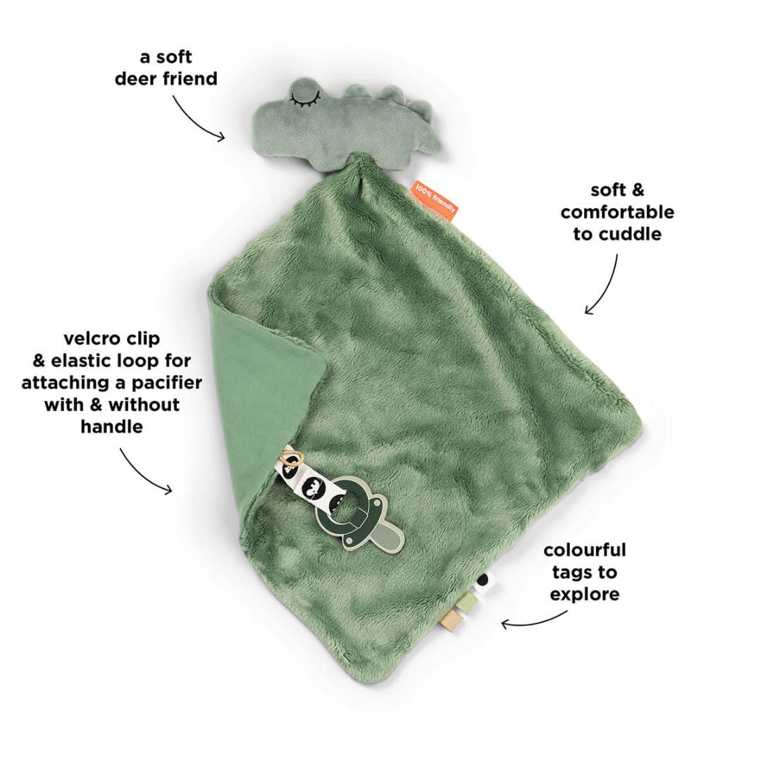 Done by Deer® Ninica s priponko za dudo prijatelj Croco Green Done by Deer