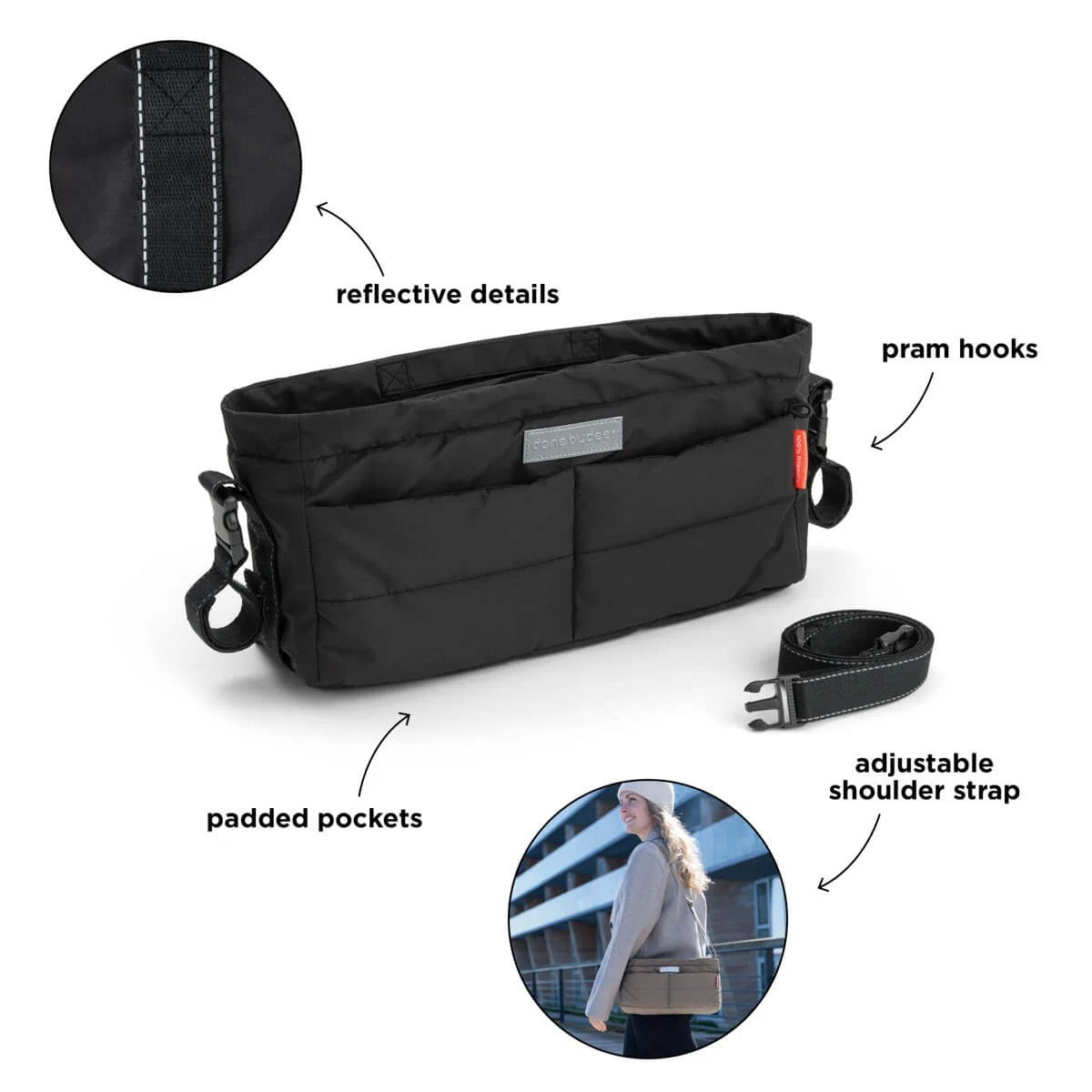 Done by Deer® Organisateur pour poussette Black – slika 5