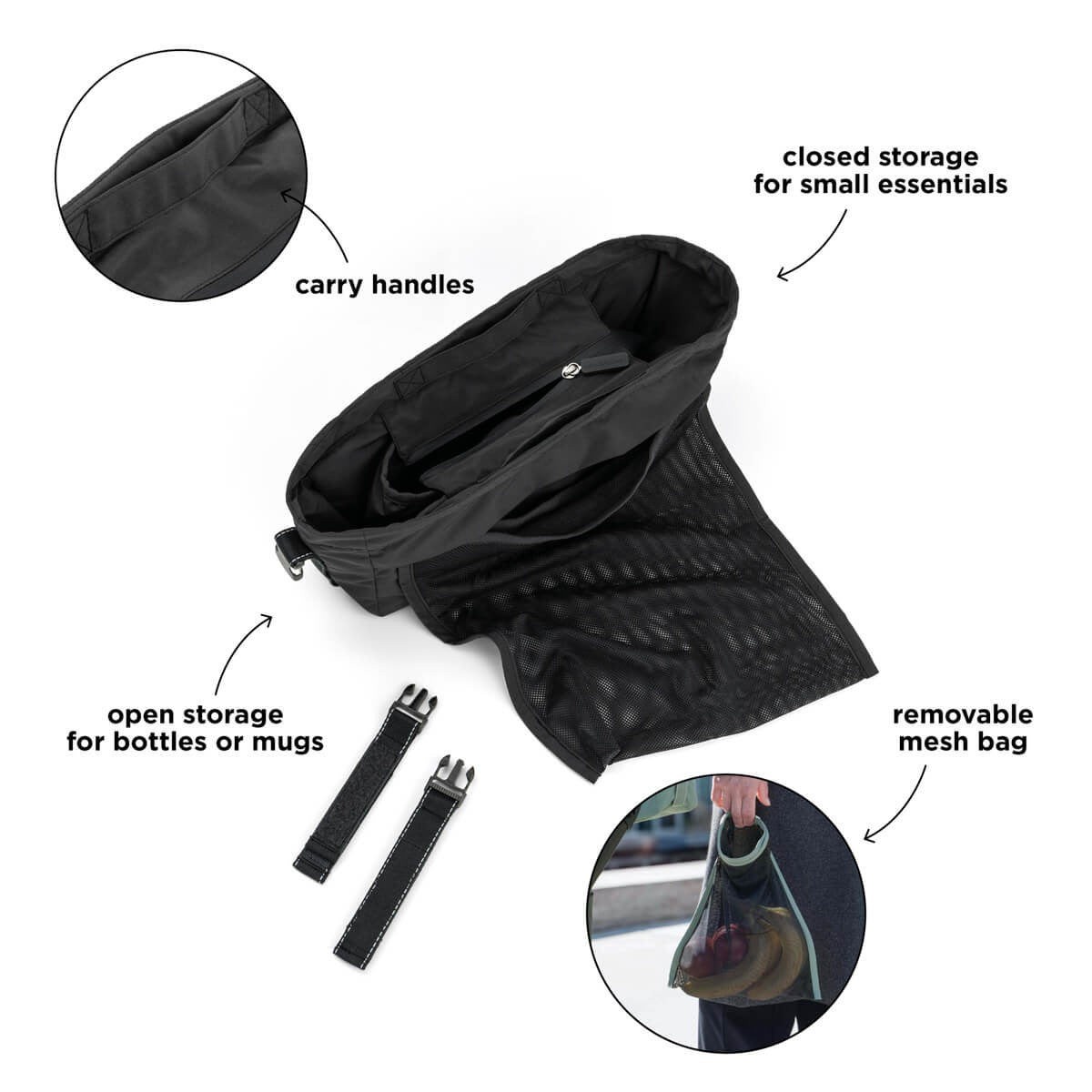 Done by Deer® Organisateur pour poussette Black – slika 6