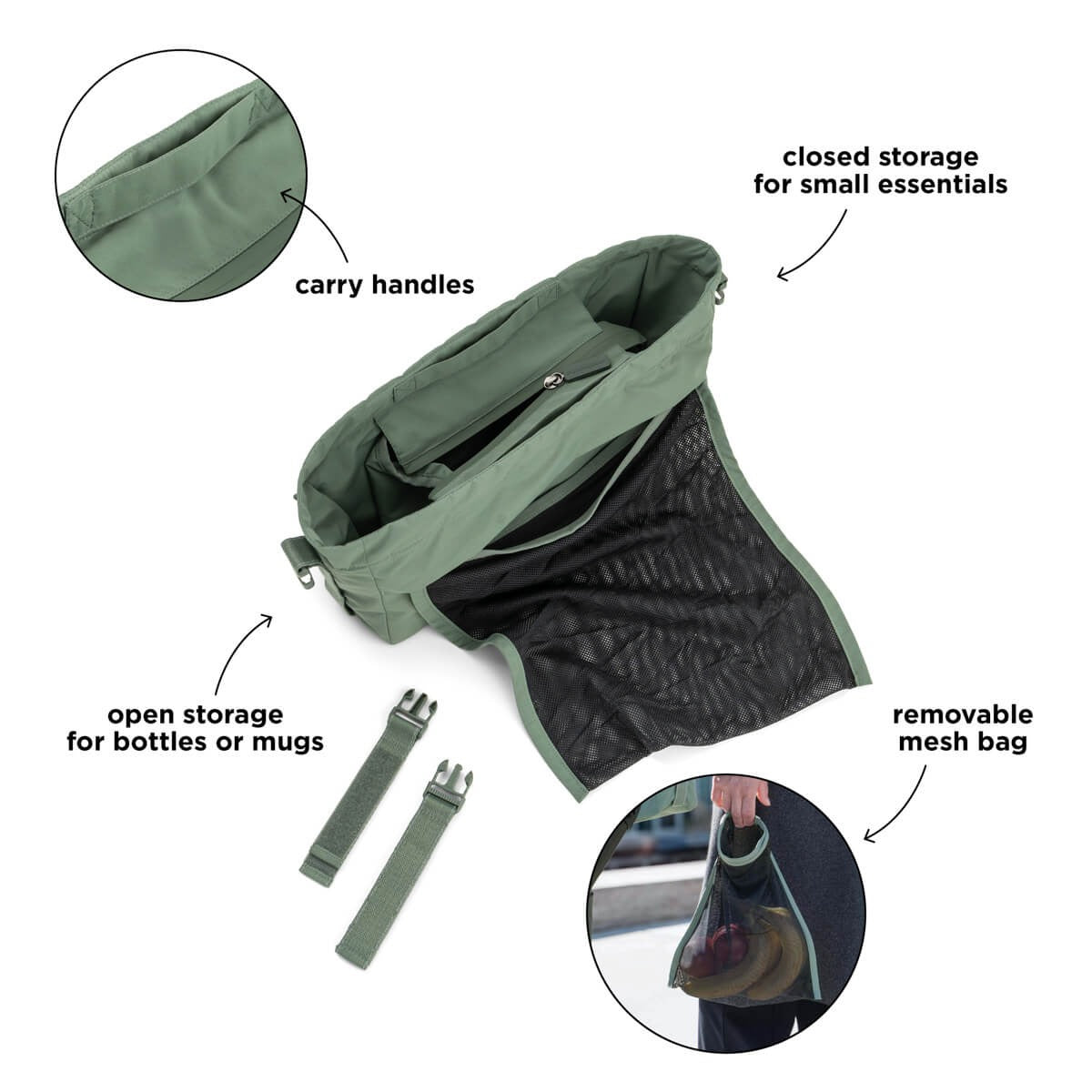Done by Deer® Organisateur pour poussette Green – slika 5