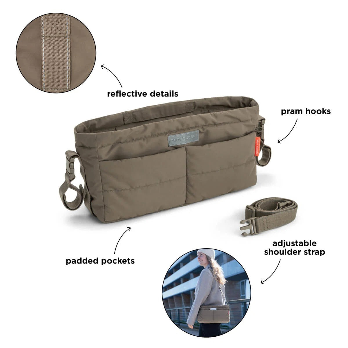 Done by Deer® Stroller organiser Taupe – slika 4