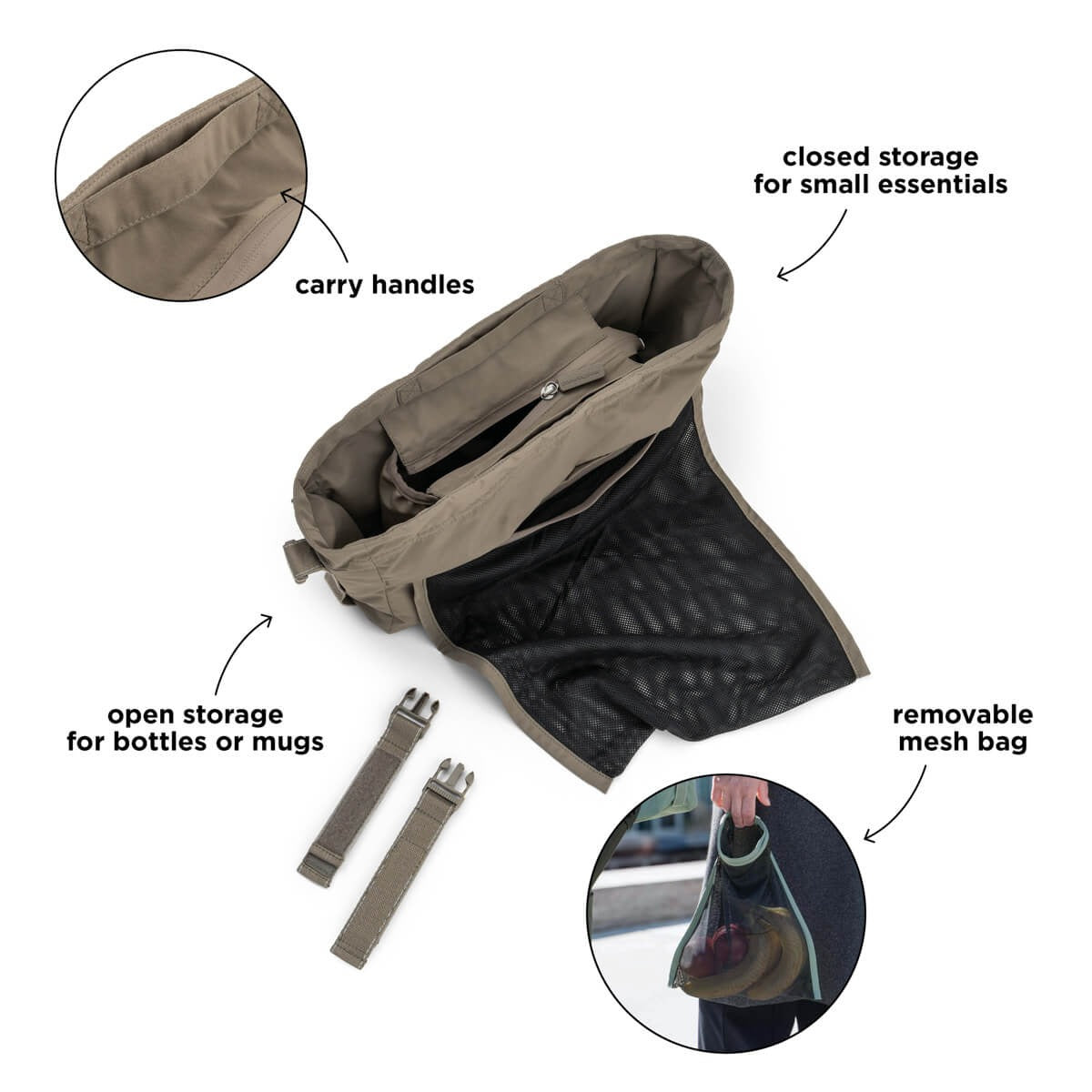 Done by Deer® Stroller organiser Taupe – slika 5