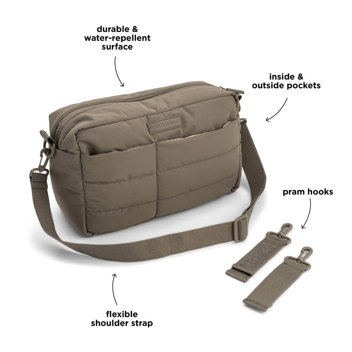 Done by Deer® Sac matelassé pour poussette Taupe – slika 5