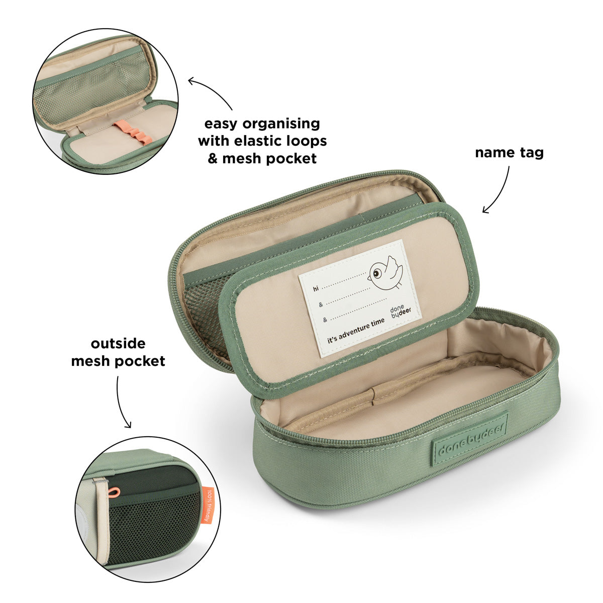 Done by Deer® Presnica Tiny trails Green Done by Deer