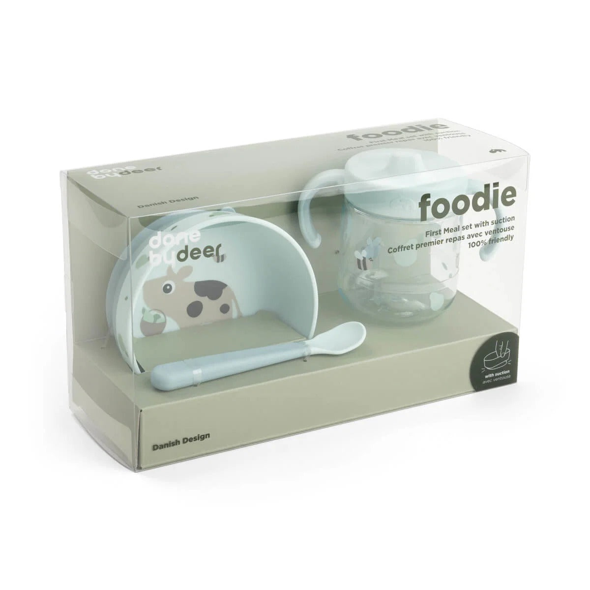 Done by Deer® Prvi jedilni set Foodie Tiny farm Blue – slika 2