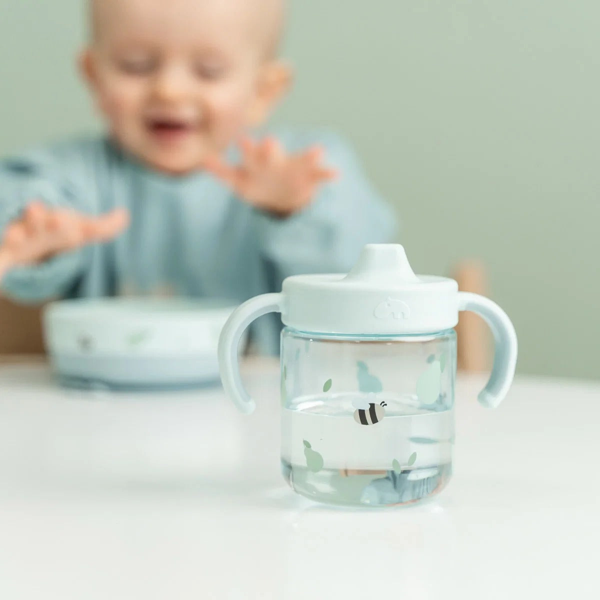 Done by Deer® Prvi jedilni set Foodie Tiny farm Blue – slika 6