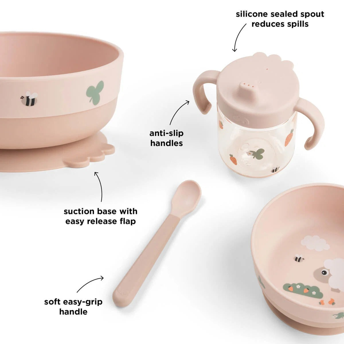 Done by Deer® Foodie weaning set Tiny farm Powder – slika 4