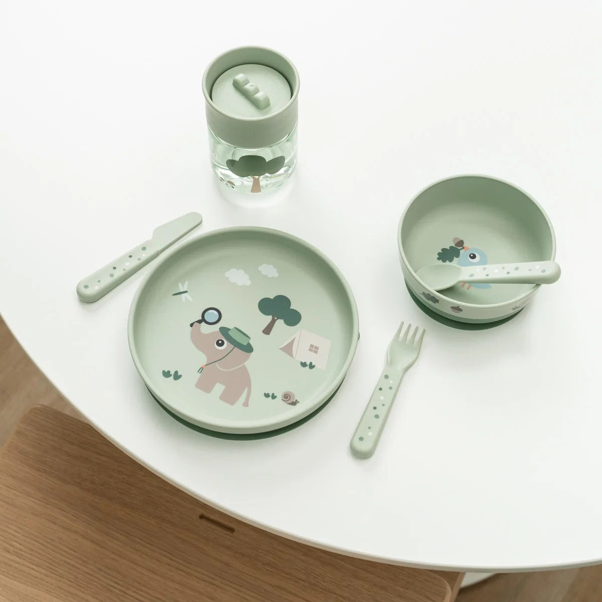 Done by Deer® Premier coffret repas Foodie avec tasse 360° Tiny trails Green – slika 6