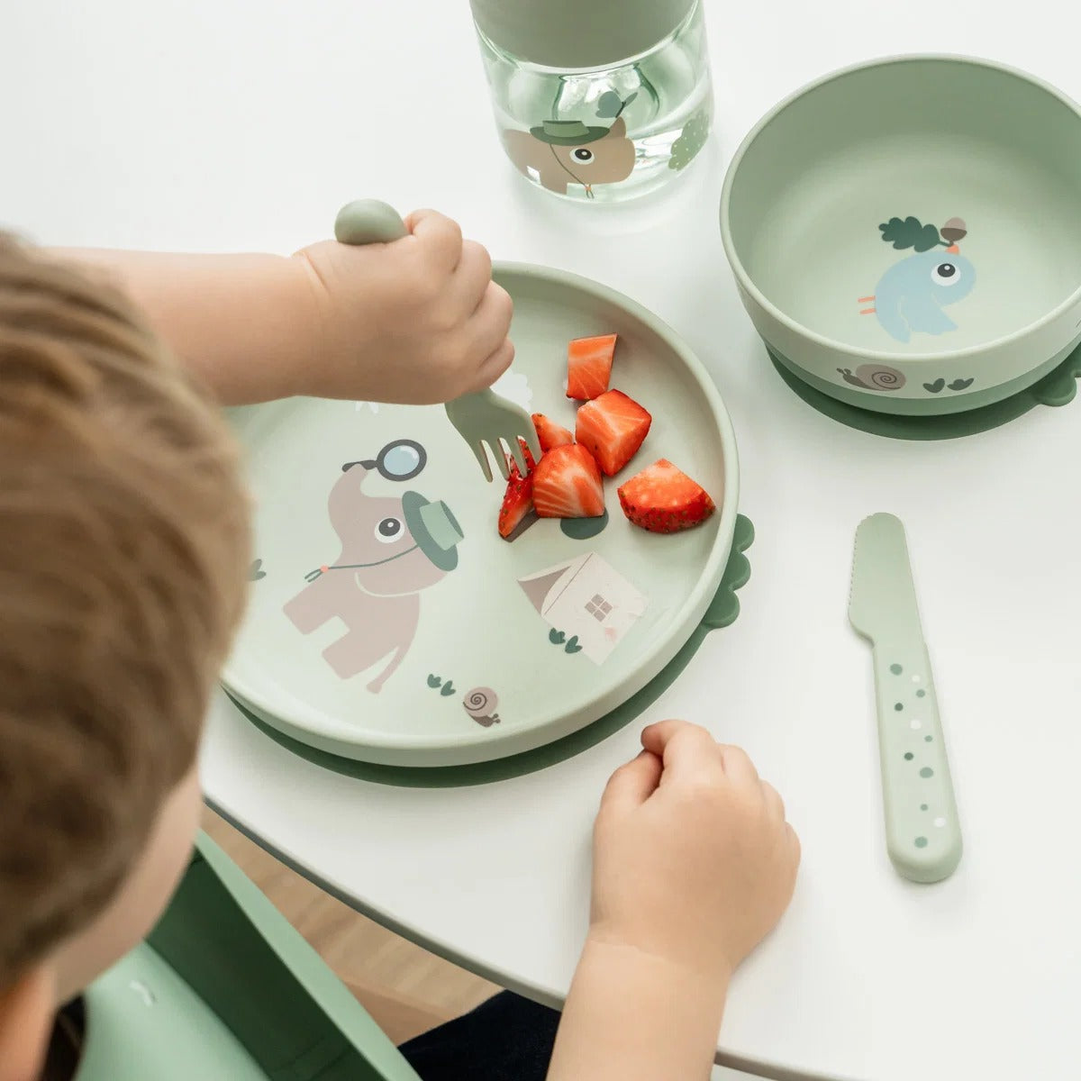 Done by Deer® Premier coffret repas Foodie avec tasse 360° Tiny trails Green – slika 7
