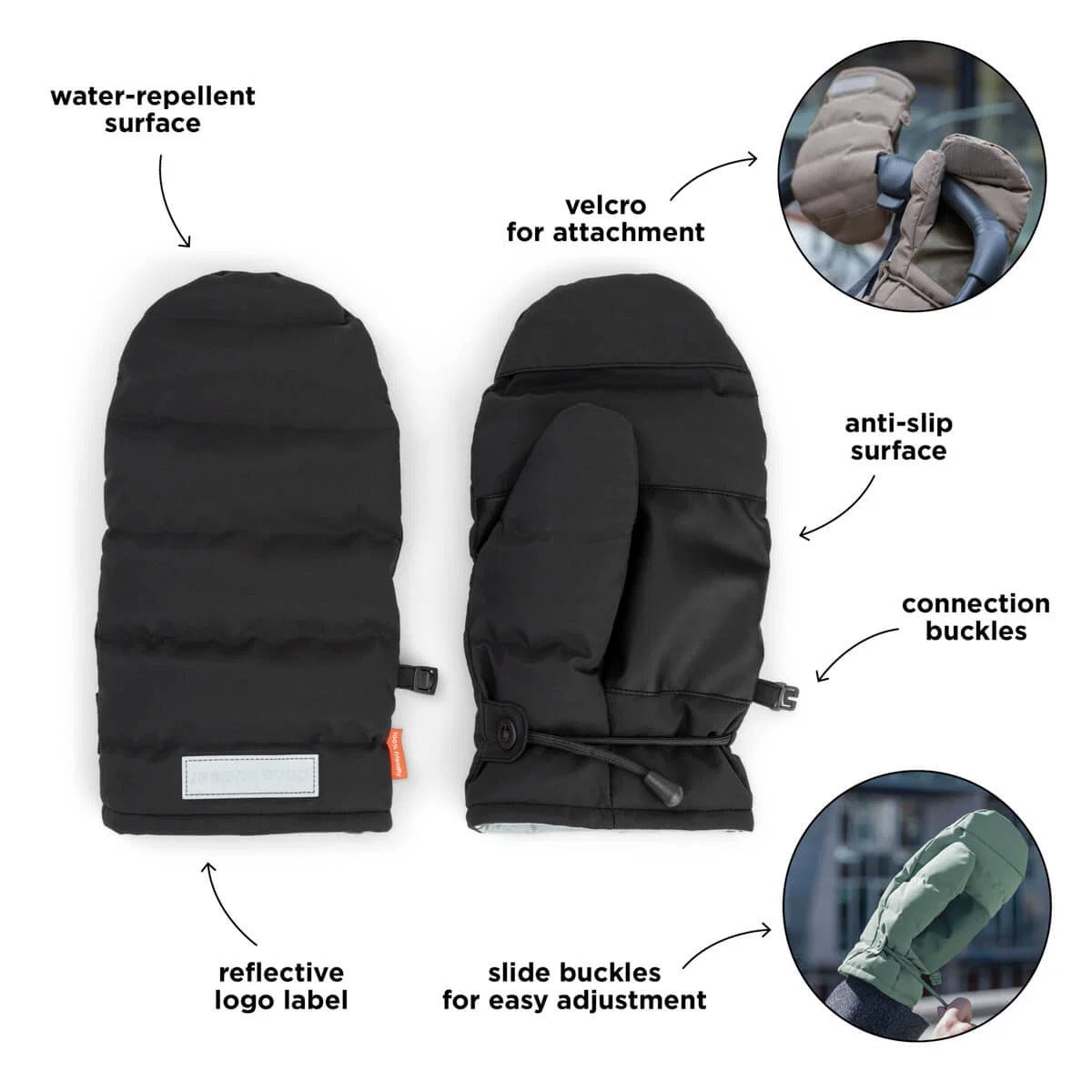 Done by Deer® Moufles pour poussette Black – slika 4