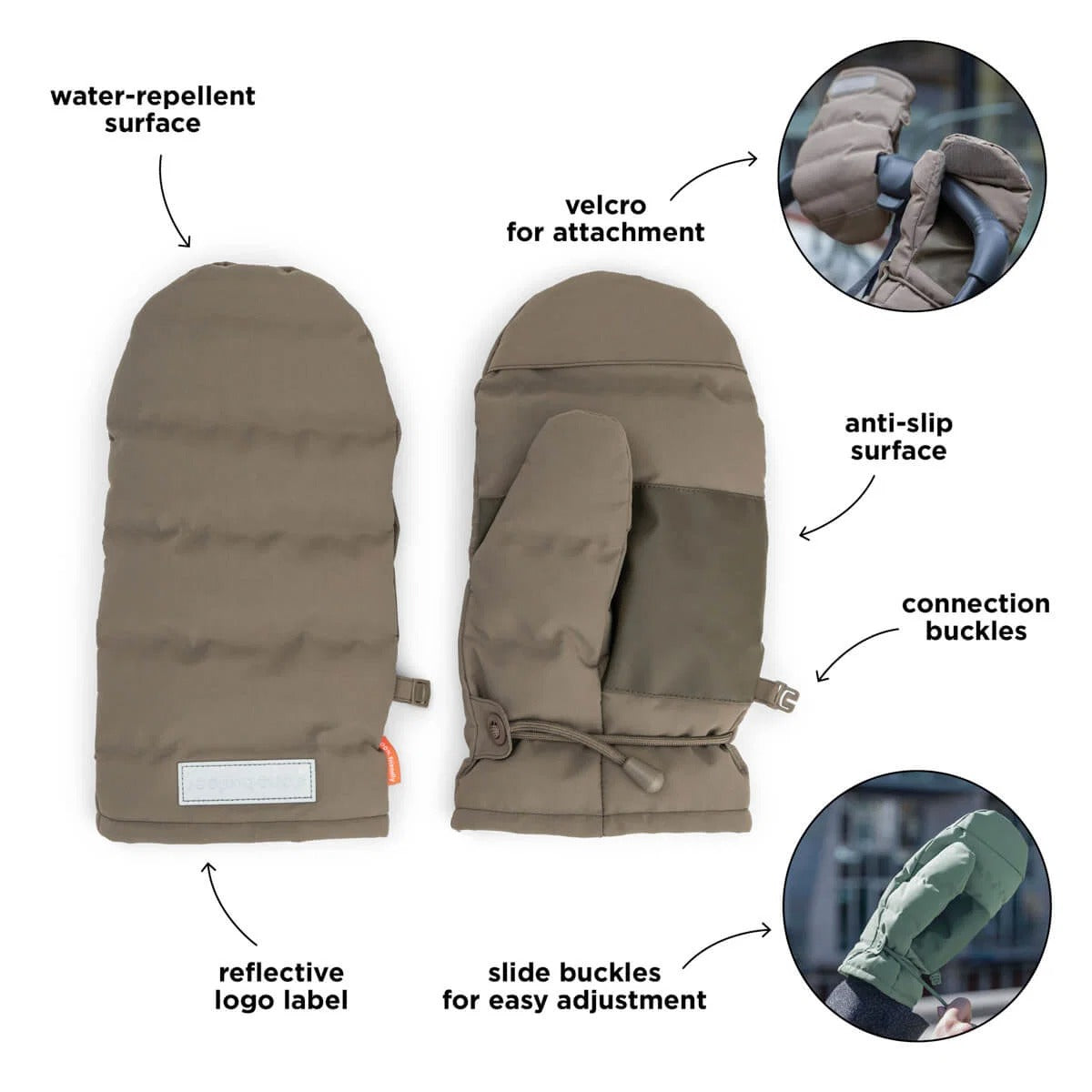 Done by Deer® Moufles pour poussette Taupe – slika 4