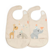 Done by Deer® Bib velcro 2-pack Celebration Sand