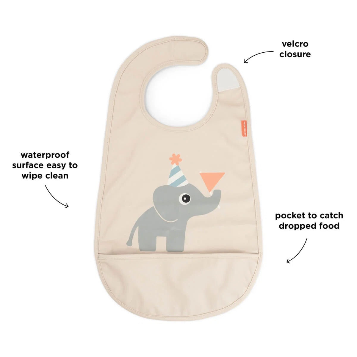 Done by Deer® Bib velcro 2-pack Celebration Sand – slika 3