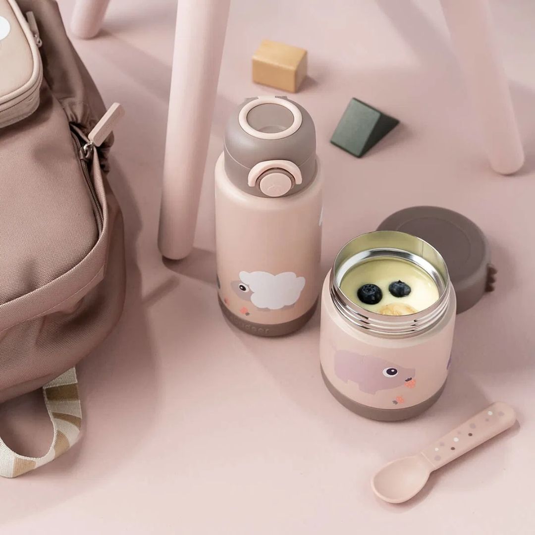 Done by Deer® Termo steklenička 340 ml Tiny farm Powder Done by Deer