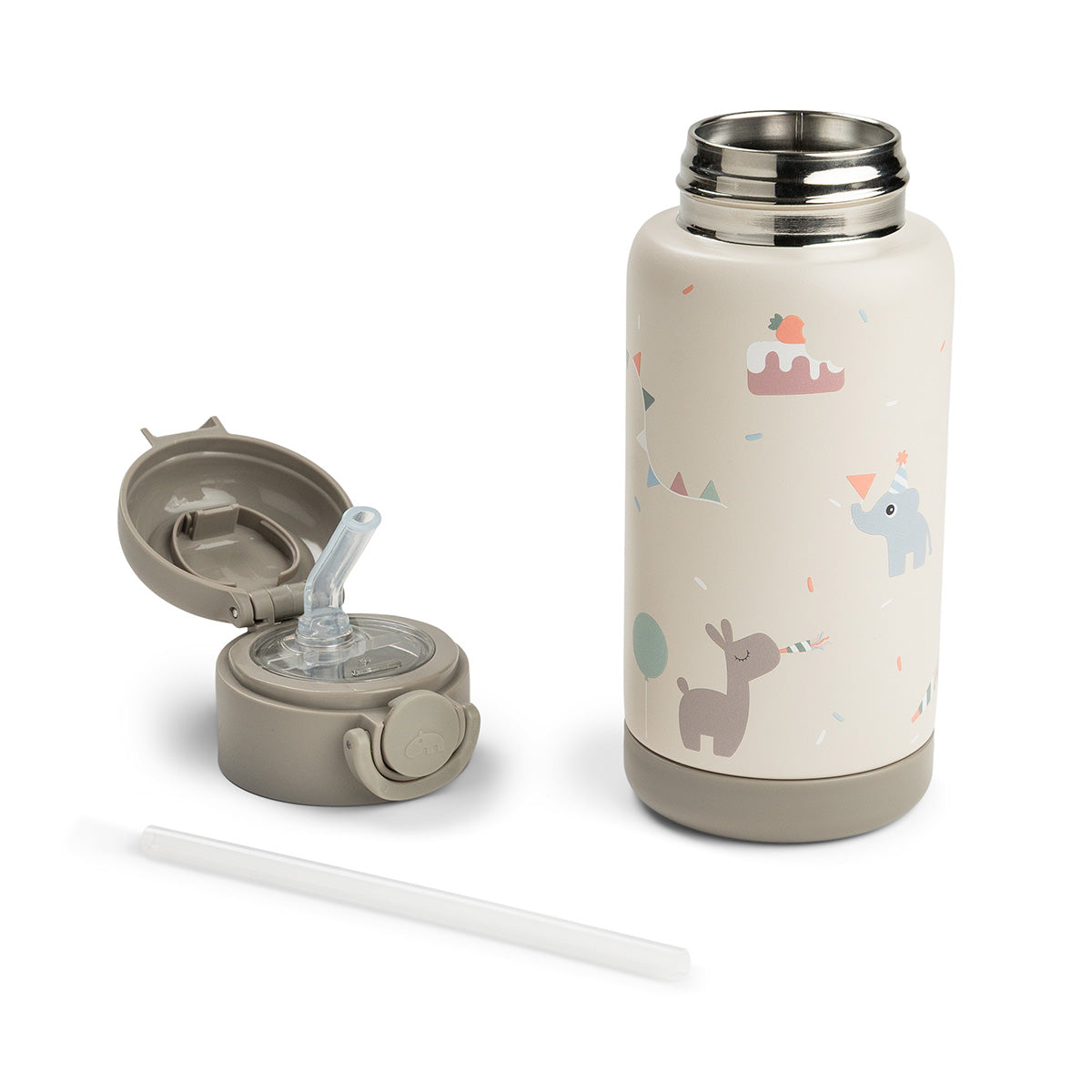 Done by Deer® Termo steklenička s slamico 340 ml Celebration Sand Done by Deer