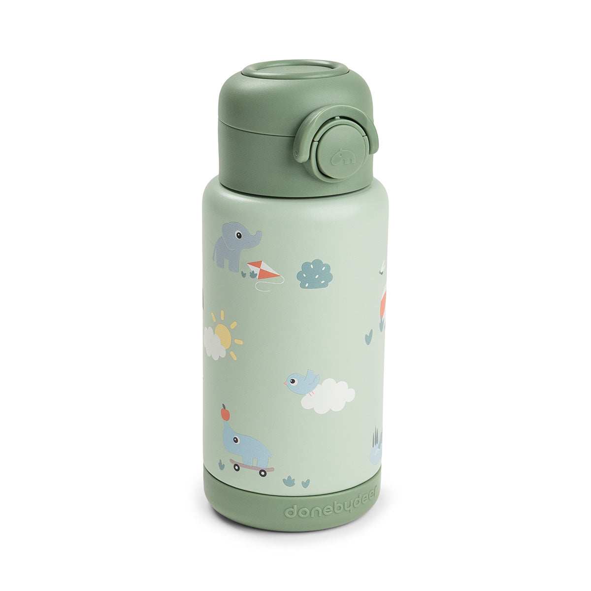 Done by Deer® Termo steklenička s slamico 340 ml Playground Green Done by Deer