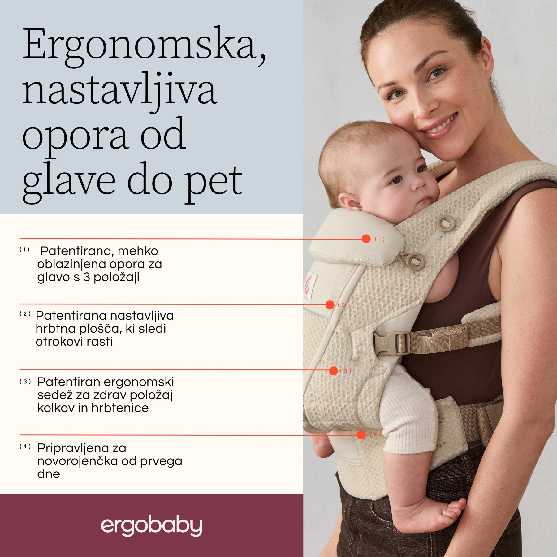 Ergobaby® Marsupio Adapt Soft Flex Mesh Graphite Grey