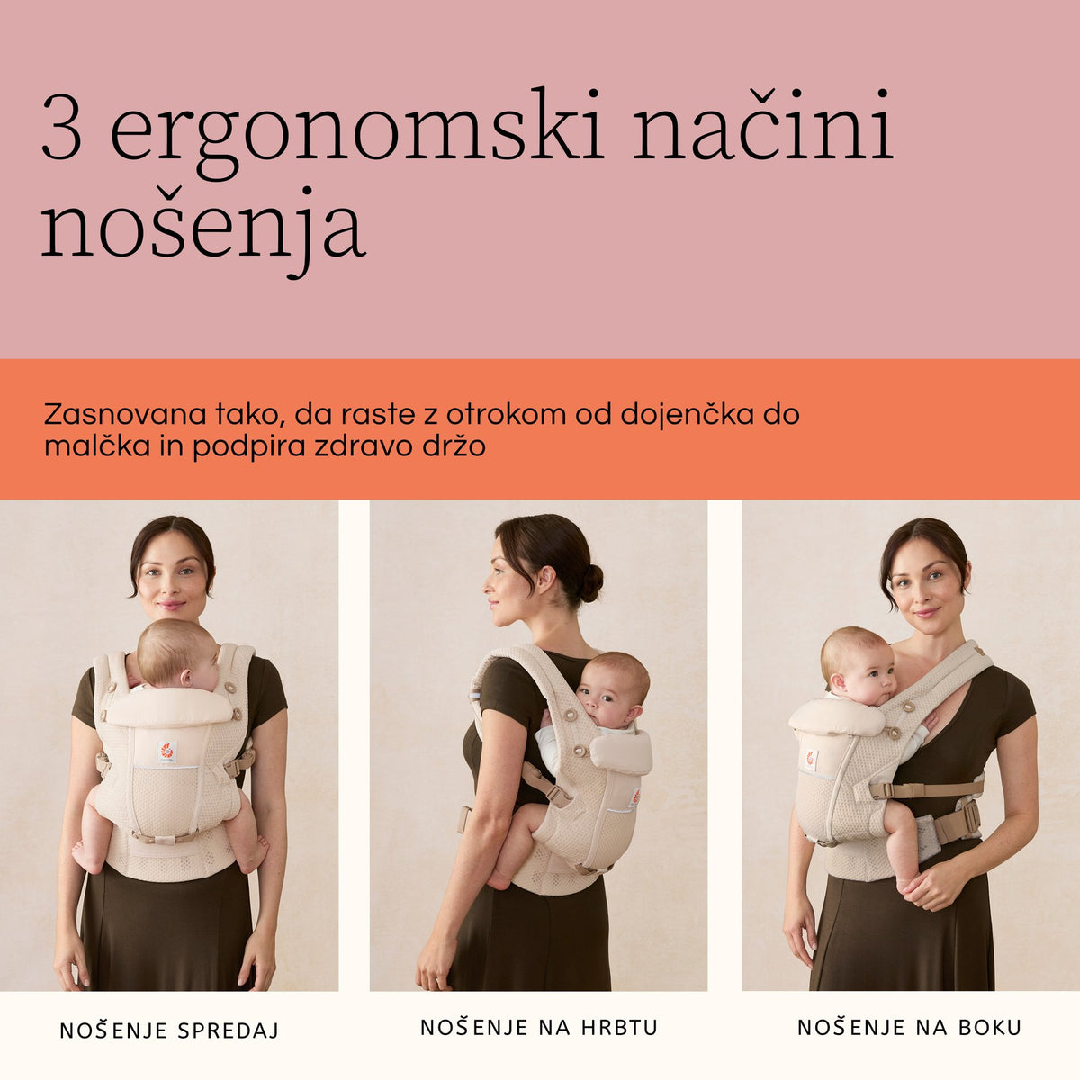 Ergobaby® Adapt Sof Flex Mesh nosiljka Onyx Black – slika 7