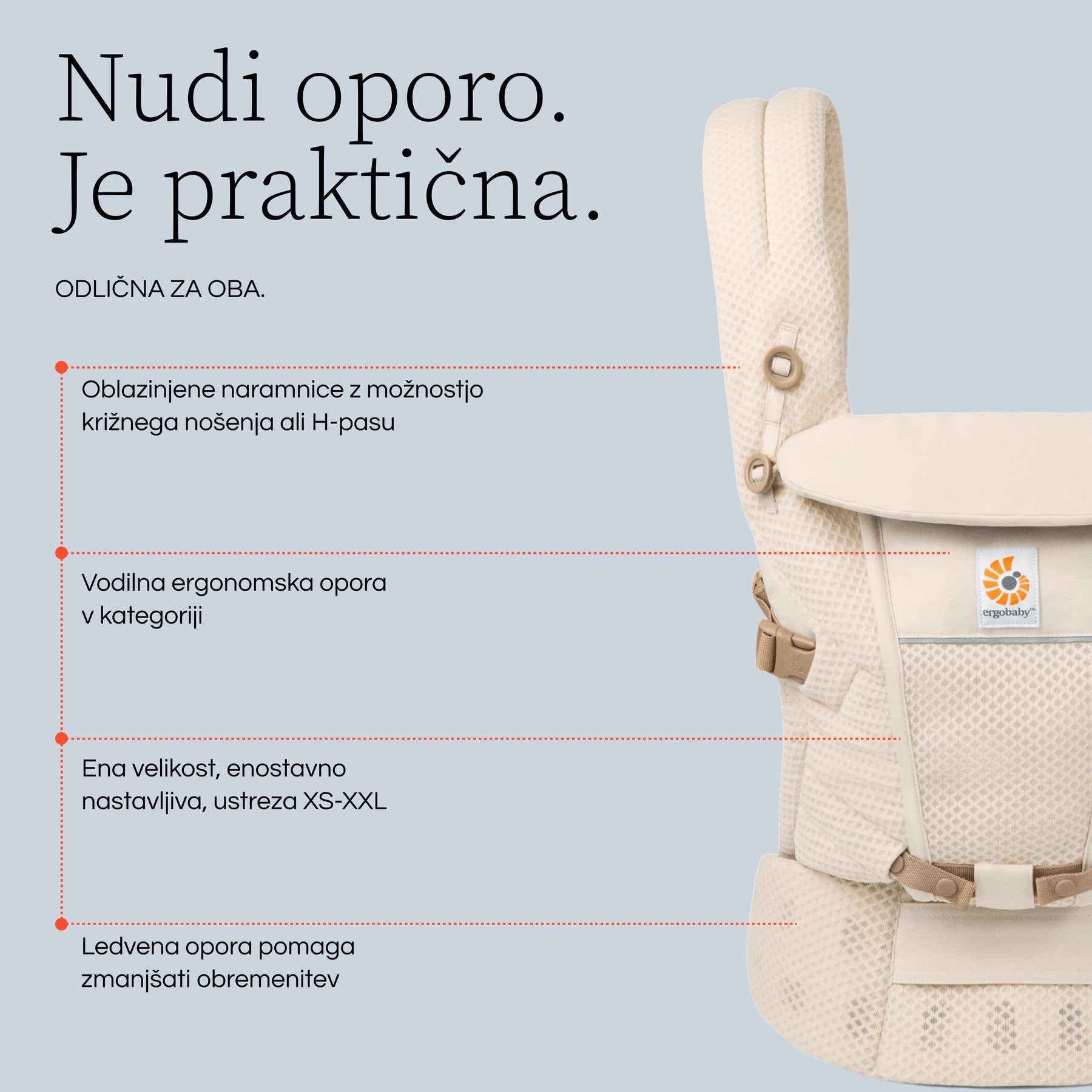 Ergobaby® Porte bébé Adapt Soft Flex Mesh Pearl Grey