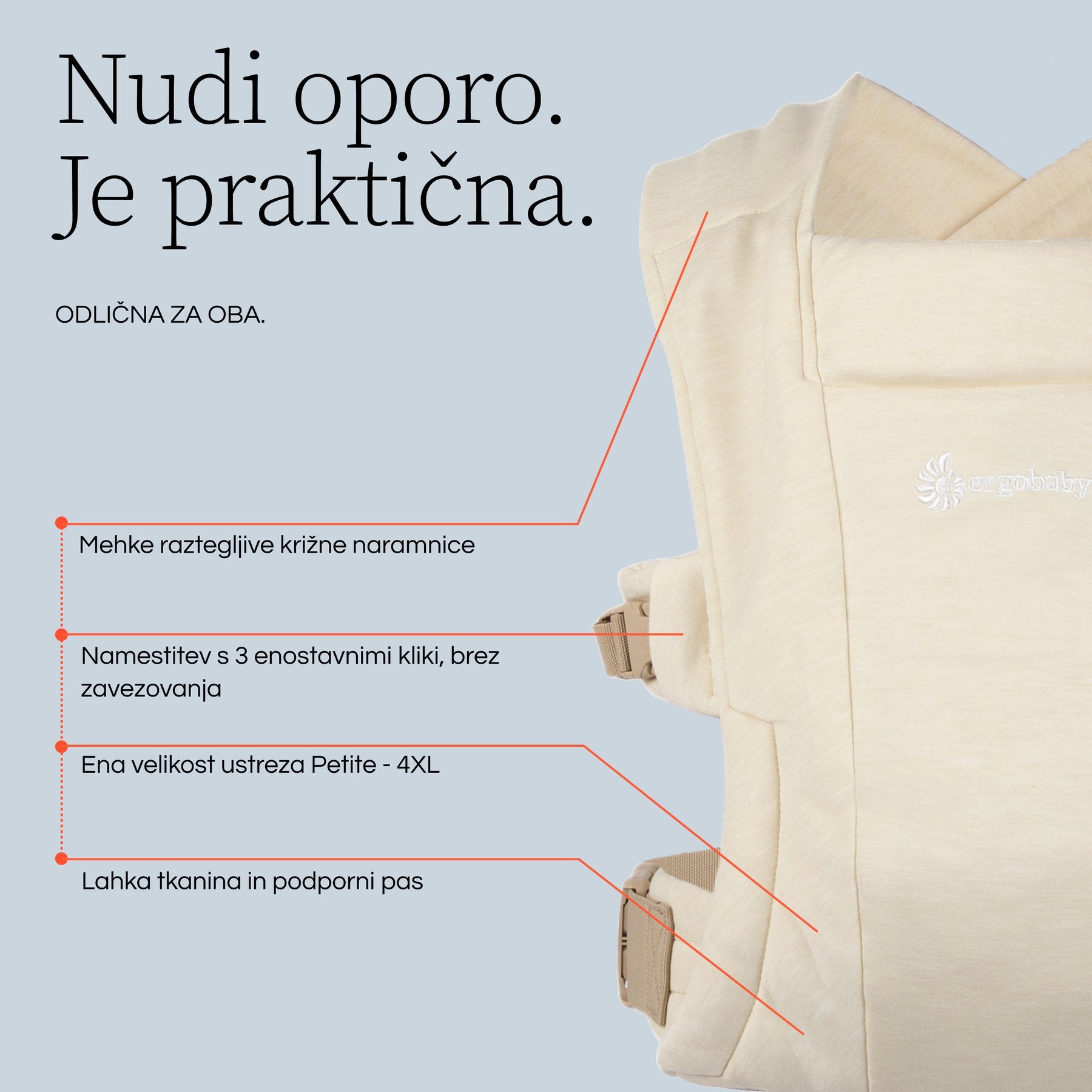 Ergobaby® Fascia Porta Bebè Embrace Heather Grey